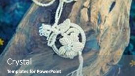  Presentation with clover - Slides having hand-made-craft-knitted-necklace background and a  colored foreground