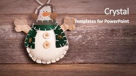 Presentation with vintage christmas - Slides featuring hand made felt snowman christmas background and a coral colored foreground
