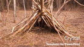  Presentation with hut - Slide deck consisting of hand-made-hut-made background and a coral colored foreground