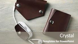  Presentation with accessories - PPT theme enhanced with hand-made-leather-man-accessories background and a gray colored foreground