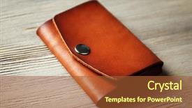  Presentation with man heart attact hand hold - Audience pleasing theme consisting of hand made leather man wallet backdrop and a  colored foreground