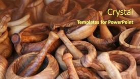  Presentation with olive - Slide set enhanced with hand-made-olive-wood-pestles background and a tawny brown colored foreground