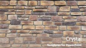  Presentation with rock wall - Presentation theme featuring hand made rustic rock wall background and a coral colored foreground