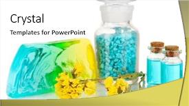  Presentation with hand soap - Amazing PPT theme having hand made soap with sea salt isolated on white backdrop and a white colored foreground