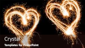  Presentation with love heart - Audience pleasing PPT theme consisting of hand made sparkle love heart backdrop and a wine colored foreground