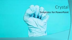  Presentation with solidarity - Slide set featuring hand-making-a-fist-wearing background and a cyan colored foreground