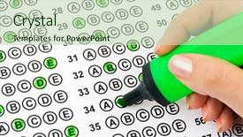  Presentation with compensation management hand marker - Presentation theme consisting of hand with marker and test background and a soft green colored foreground