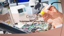  Presentation with hold hand - Colorful PPT layouts enhanced with hand-men-hold-tool-repairs backdrop and a coral colored foreground