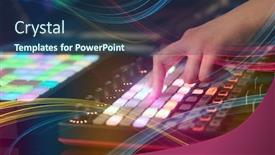  Presentation with colorful music - Presentation with hand-mixing-music-on-midi background and a ocean colored foreground