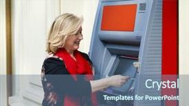  Presentation with machine shop - Amazing presentation theme having hand near automated teller machine backdrop and a ocean colored foreground