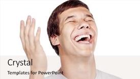  Presentation with best - Presentation design with hand near his head - laughter background and a lemonade colored foreground