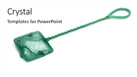  Presentation with fish net - Theme featuring hand net for aquariums isolated background and a white colored foreground