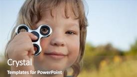  Presentation with bearing - Amazing slide deck having hand of a child backdrop and a coral colored foreground