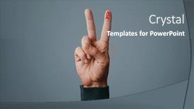  Presentation with forefinger - Presentation having hand-of-a-man-doing and a gray colored foreground