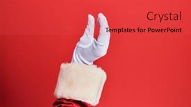  Presentation with santa - Amazing PPT theme having hand-of-a-man-wearing backdrop and a red colored foreground