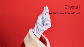  Presentation with advertising - PPT theme consisting of hand-of-a-man-wearing background and a red colored foreground