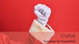  Presentation with revolution - Slides featuring hand-of-a-man-wearing background and a coral colored foreground