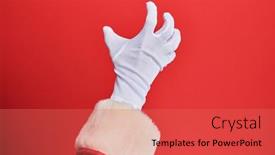  Presentation with santa - Slide set consisting of hand-of-a-man-wearing background and a coral colored foreground