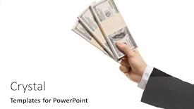  Presentation with three - Theme with hand-of-a-man background and a white colored foreground