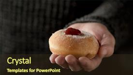  Presentation with hanukkah - Beautiful slide deck featuring hand of a man backdrop and a tawny brown colored foreground