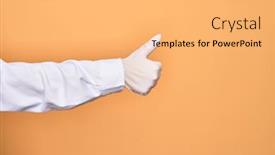  Presentation with yellow medical - Cool new PPT theme with hand-of-a-person-wearing backdrop and a yellow colored foreground