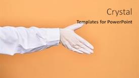  Presentation with medical hand - Cool new presentation design with hand-of-a-person-wearing backdrop and a yellow colored foreground