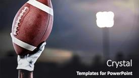  Presentation with football field - Slide deck enhanced with hand-of-a-player-holding background and a dark gray colored foreground