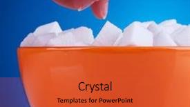  Presentation with sugar cubes - Cool new presentation theme with hand of a woman reaching for some sugar cubes on blue background backdrop and a red colored foreground