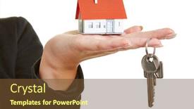  Presentation with keys - Slide set featuring hand-of-a-woman background and a tawny brown colored foreground