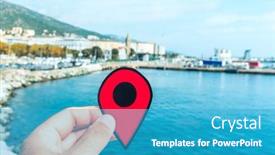  Presentation with lourdes - Presentation with hand-of-a-young-caucasian background and a teal colored foreground