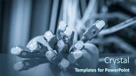  Presentation with optic - Theme consisting of hand-of-administrator-holding-bunch background and a ocean colored foreground