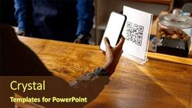  Presentation with african american business - Slide set with hand-of-african-american-woman background and a tawny brown colored foreground