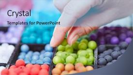  Presentation with pearl - Colorful presentation theme enhanced with hand of an artisan picking a pearl to produce a nacklace backdrop and a light blue colored foreground