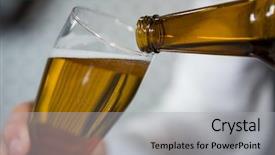  Presentation with bartender - Beautiful presentation design featuring hand of bartender pouring beer backdrop and a light gray colored foreground