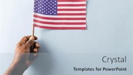  Presentation with independence - Slides consisting of hand-of-biracial-man-holding background and a light blue colored foreground