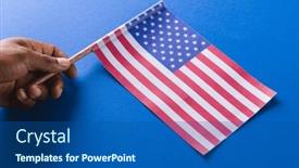  Presentation with independence day - Presentation theme enhanced with hand-of-biracial-man-holding background and a ocean colored foreground