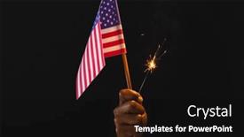  Presentation with america flag - Theme featuring hand-of-biracial-man-holding background and a black colored foreground