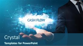  Presentation with cash - Amazing presentation theme having hand-of-businessman-holding-cash backdrop and a ocean colored foreground