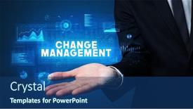  Presentation with business change - Colorful PPT theme enhanced with hand-of-businessman-holding-change backdrop and a ocean colored foreground