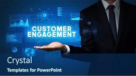 Presentation with engagement - Slides enhanced with hand-of-businessman-holding-customer background and a ocean colored foreground