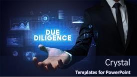  Presentation with business success - Slides enhanced with hand-of-businessman-holding-due background and a navy blue colored foreground