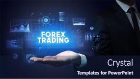  Presentation with forex - Audience pleasing presentation theme consisting of hand-of-businessman-holding-forex backdrop and a navy blue colored foreground