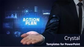  Presentation with motivational - Presentation design consisting of hand-of-businessman-holding-motivational background and a wine colored foreground