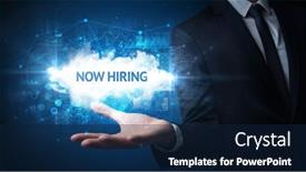  Presentation with motivational - PPT theme consisting of hand-of-businessman-holding-motivational background and a navy blue colored foreground