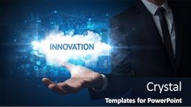  Presentation with motivational - Presentation design enhanced with hand-of-businessman-holding-motivational background and a navy blue colored foreground