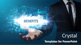  Presentation with motivational - Presentation design having hand-of-businessman-holding-motivational background and a navy blue colored foreground