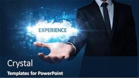  Presentation with motivational - PPT theme enhanced with hand-of-businessman-holding-motivational background and a navy blue colored foreground