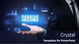  Presentation with success business - Slide deck with hand-of-businessman-holding-passive background and a wine colored foreground