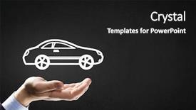  Presentation with gray - Colorful presentation design enhanced with hand of businessman with car backdrop and a  colored foreground