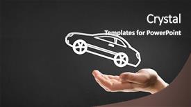  Presentation with safe - PPT theme with hand of businessman with car background and a  colored foreground